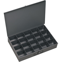 Boîtes &agrave; fond courb&eacute;, Acier, 20 compartiments, 13-3/8" la x 9-1/4" p, 2" h, Gris O-Max