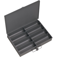 Boîtes &agrave; fond courb&eacute;, Acier, 8 compartiments, 13-3/8" la x 9-1/4" p, 2" h, Gris O-Max