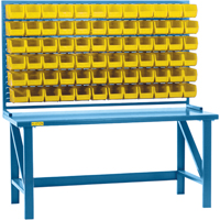 Louvered Rack with Bins, 36 Bins, 72" W x 15" D x 40" H O-Max