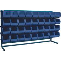 Louvered Rack with Bins, 36 Bins, 72" W x 15" D x 40" H O-Max