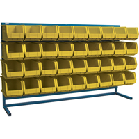 Louvered Rack with Bins, 36 Bins, 72" W x 15" D x 40" H O-Max