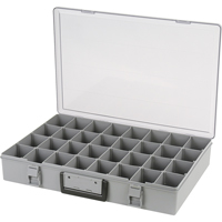 Boîte à compartiments, Plastique, 32 compartiments, 18-1/2" la x 13" p, 3" h, Gris CB497 | O-Max