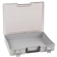 Compartment Case, Plastic, 15-1/2" W x 11-3/4" D x 2-1/2" H, Grey O-Max