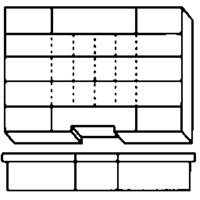 Compartment Case, Plastic, 15-1/2" W x 11-3/4" D x 2-1/2" H, Grey O-Max