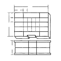 Compartment Case, Plastic, 48 Slots, 15-1/2" W x 11-3/4" D x 5" H, Grey O-Max