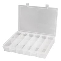 Compact Polypropylene Compartment Cases, 11" W x 6-3/4" D x 1-3/4" H, 18 Compartments O-Max