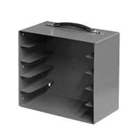 Casiers pour boîtes &agrave; compartiments, Acier, 5 compartiments, 11-1/4" la x 6-3/4" p, 10-3/4" h, Gris O-Max