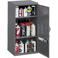 Armoires utilitaires, Acier, 2 Tablettes, 32-3/4" h x 19-7/8" la x 14-1/4" P, Gris O-Max