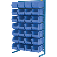 Support stationnaire pour bacs &agrave; un c&ocirc;t&eacute;, 36" la x 12" p x 61" h, 28 bacs O-Max