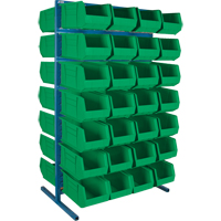 Support stationnaire deux c&ocirc;t&eacute;s pour bacs, 61" la x 56" p x 24" h, 56 bacs O-Max