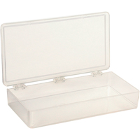 K-Resin Compartment Box, Plastic, 4" W x 8" D x 1-3/16" H, Transparent O-Max