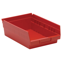 Bacs de rangement pour tablettes, 8-3/8" la x 4" H x 11-5/8" p, Rouge, Capacit&eacute; 30 lb O-Max