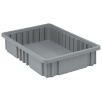 Contenants Divider Box, Plastique, 16,5" la x 10,9" p x 3,5" h, Gris O-Max