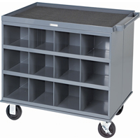 Heavy-Duty 2-Sided Mobile Carts/Work Stations, 1000 lbs. Capacity, 34" x W, 32" x H, 24" D, All-Welded O-Max