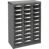 Casiers pour pi&egrave;ces KPC-700, Acier galvanis&eacute;, 30 tiroirs, 17-1/2" x 8-7/10" x 25-3/10", Gris O-Max