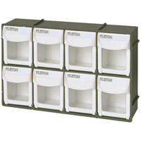 Bac basculant robuste, 11-3/4" la x 2-3/4" p x 7-7/8" h, 8 tiroirs O-Max