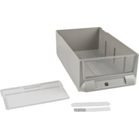 Tiroir de rechange pour armoires de pi&egrave;ces KPC-200, Plastique, 5-3/8" la x 9-13/16" p, 3-3/10" h, Gris O-Max