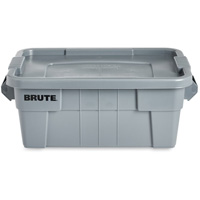 Bac de stockage Brute avec couvercle, 27,88” p x 16,5” la x 10,7" h, Capacité 112 lb, Gris CF681 | O-Max