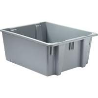 Stack & Nest Palletote Box, 10" x 19.5" x 23.5", Grey O-Max