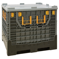 Contenant de vrac pliable, 47,2" lo x 39,4" la x 39,4" h, Gris O-Max