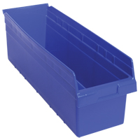 Bacs pour étagère Store-Max, 8-3/8" la x 8" H x 23-5/8" p, Bleu, Capacité 68 lb CF904 | O-Max