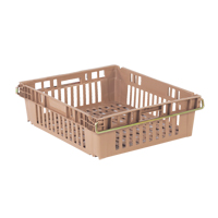 Contenant en plastique empilable Stack-N-Nest pour l'agriculture, 20,3" x 24" x 6,8", Beige O-Max