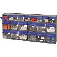Tilt Bins Unit, 23-5/8" W x 3-5/8" D x 11-1/6" H, 21 Drawers O-Max