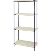 Wire Shelving Unit with Plastic Shelves, Wire Frame with Plastic Shelves, Boltless, 600 lbs. Capacity, 30" W x 72" H x 18" D CG077 | O-Max
