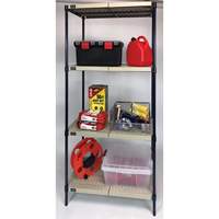 Wire Shelving Unit with Plastic Shelves, Wire Frame with Plastic Shelves, Boltless, 600 lbs. Capacity, 48" W x 72" H x 24" D CG082 | O-Max