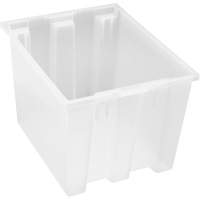 Heavy-Duty Stack & Nest Tote, 13" x 15.5" x 19.5", Clear O-Max