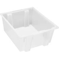Heavy-Duty Stack & Nest Tote, 10" x 19.5" x 23.5", Clear O-Max