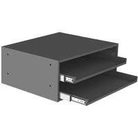 Grande glissi&egrave;re de stockage pour armoire &agrave; compartiments, Acier, 2 compartiments, 20" la x 15-15/16" p, 8-3/16" h, Gris O-Max