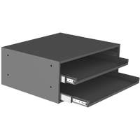 Large Slide Rack for Compartment Box Cabinets, Steel, 2 Slots, 20" W x 15-15/16" D x 8-3/16" H, Grey CG146 | O-Max
