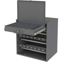 Armoire d'entreposage pour fil et borne, Acier, 1 tiroirs, 15-9/16" x 11-7/8" x 16-3/8", Gris O-Max