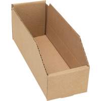 Deep Corrugated Parts Bins, 3-3/4" W x 11-1/4" D x 4-1/2" H, Beige O-Max