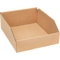 Deep Corrugated Parts Bins, 9-3/4" W x 11-1/4" D x 4-1/2" H, Beige O-Max