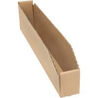 Deep Corrugated Parts Bins, 2-7/8" W x 17-1/4" D x 4-1/2" H, Beige O-Max
