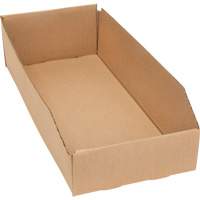 Deep Corrugated Parts Bins, 7-3/4" W x 17-1/4" D x 4-1/2" H, Beige O-Max