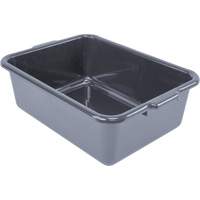 All-Purpose Flat-Bottom Storage Tub, 7" H x 15" D x 21" L, Plastic, Grey O-Max