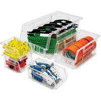 Crystal Clear Ultra Bins, 8-1/4" W x 7" H x 14-3/4" D, Clear O-Max