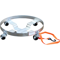Multi-Tier Drum Dollies, Steel, 900 lbs. Capacity, 23-1/2" Diameter, Rubber Casters O-Max