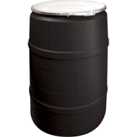 Polyethylene Drums, 55 US gal (45 imp. gal.), Open Top, Black O-Max