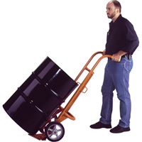 Chariots ergonomiques pour baril, Fabriqu&eacute; en Acier, 55 - 85 gal. US (45 - 70 gal. imp.) O-Max