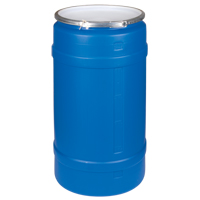 Polyethylene Drums, 30 US gal. (25 imp. Gal.), Open Top, Blue O-Max