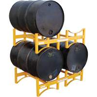 Porte-barils empilable en acier, 2 barils, Capacit&eacute; de 1600 lb, 45-1/2" la x 29-7/8" p x 12-3/4" h O-Max