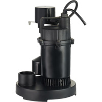 Pompe de puisard submersible thermoplastique, 2560 gal./h, 115 V, 4,6 A, 1/3 CV O-Max