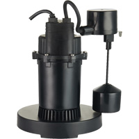 Pompe de puisard submersible thermoplastique, 2560 gal./h, 115 V, 4,6 A, 1/3 CV O-Max