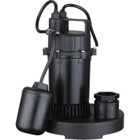 Pompe de puisard submersible thermoplastique, 2560 gal./h, 115 V, 4,6 A, 1/3 CV O-Max