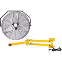 Trousse de ventilateur pour poste de travail industriel avec bras double verrouillable, Dia 24", 3 vitesses O-Max