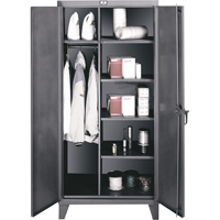 Armoires de rangement/penderies, Acier, 36" la x 24" p x 72" h, Gris O-Max